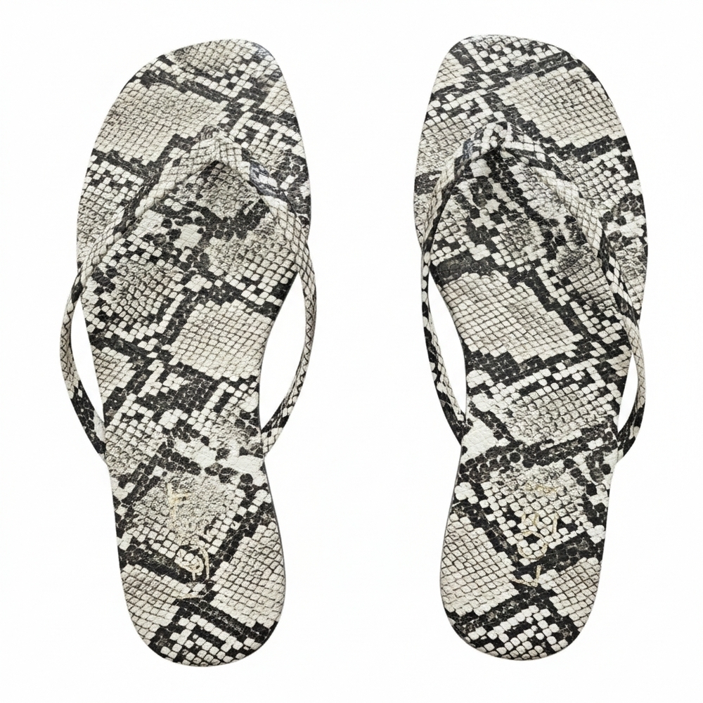 LOFT Snake Print Sandals - Black and Cream